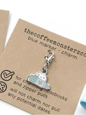 TheCoffeeMonsterzCo Marker Emotis - Lobster Clasp Charm - BLUE only